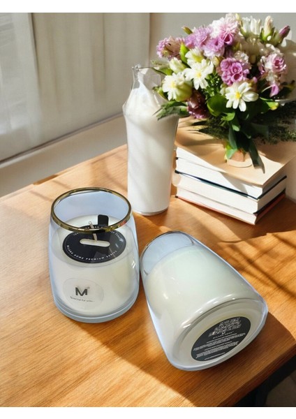 Kokulu Mum Altın Varaklı Cam Bardak Beyaz Çiçekler Bergamot 250 gr fiyatları