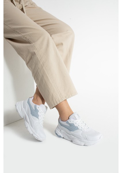 Marten Kadın Beyaz Mavi Pudra Günlük Spor Ayakkabı