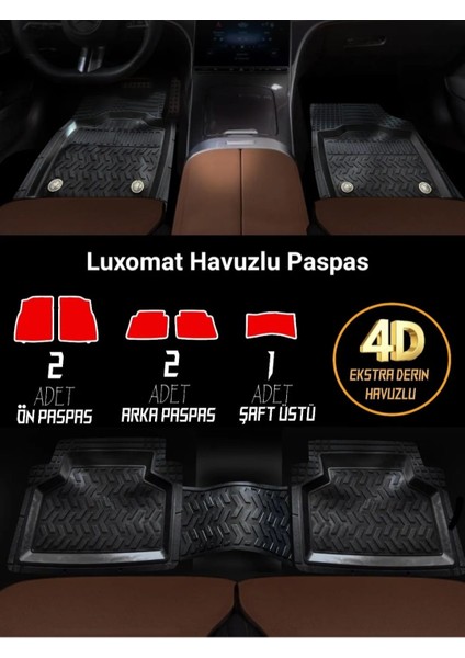 Yılapjant Havuzlu Paspas Oto Paspas 5 Parça Kokulu Lux Luxomat