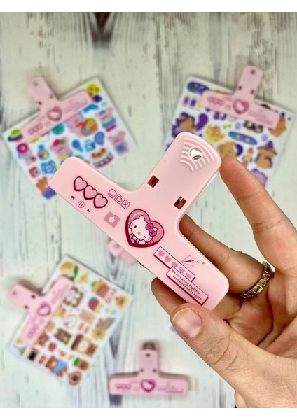 Sanrio Karakteri Hello Kitty Pembe Renk Çok Fonksiyonlu Mıknatıslı Klips/fotoğraf Mandalı/kıskaç Ataş/kitap Ayracı indirimleri