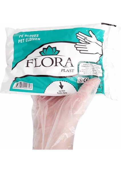 Poşet Eldiven 100 Adet Plastik Şeffaf Tek Kullanımlık Dayanıklı Mutfak Bahçe Hobi Temizlik Iş Manav