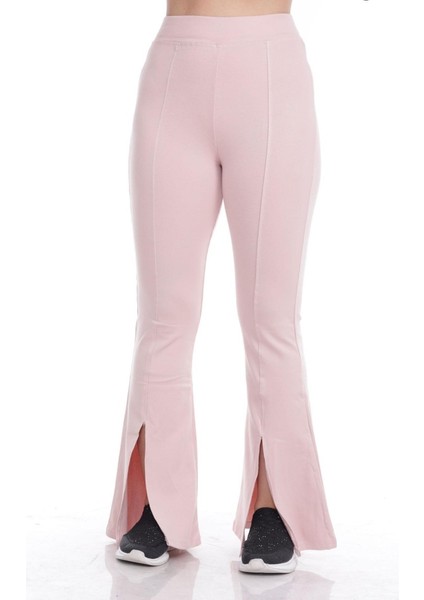 Pudra Yırtmaçlı Ispanyol Paça Tayt