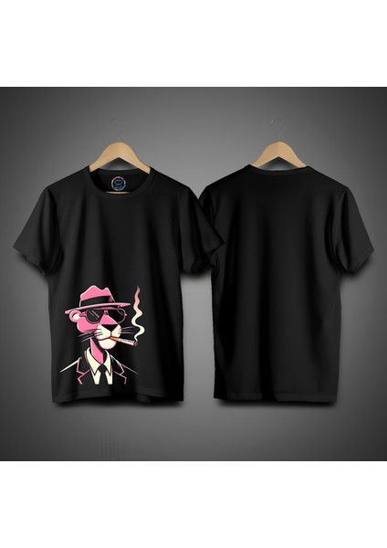 Pembe Panter Tasarımlı %100 Pamuk Premıum T-Shırt