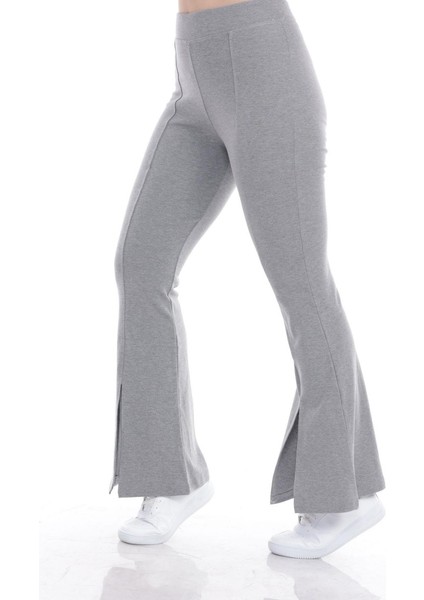 Gri Yırtmaçlı Ispanyol Paça Tayt indirimleri