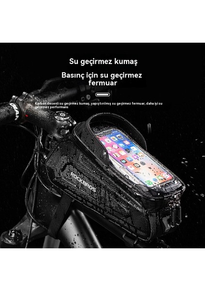 Mkjınmeı Sert Kabuklu Bisiklet Dağ Yol Bisikleti Ön Kiriş Çantası Cep Telefonu Çantası (Yurt Dışından) modelleri