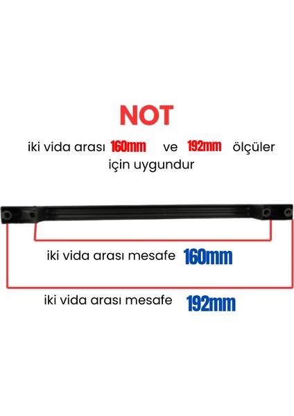 5 Adet Metal Kare Mobilya Çekmece Dolap Kulpu Mat Siyah 160-192 mm fiyatları