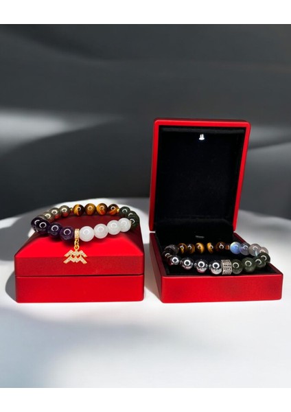 Doğal Taş Koç Burcu Bileklik Özel Işıklı Kutusuyla Gönderim Sağlancaktır modelleri