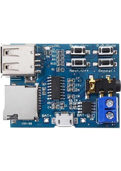 Tf Kart ve USB Girişli Mp3 Oynatıcı Amplifikatör Dekoder Modülü