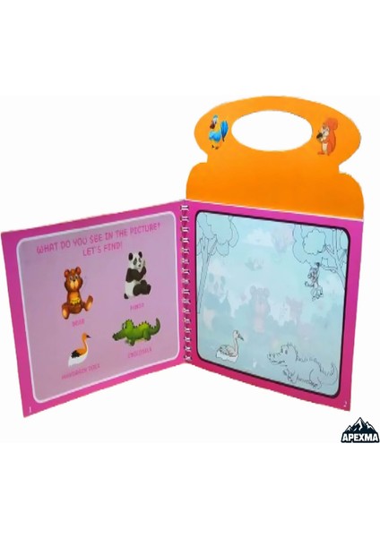 Vahşi Hayvanlar Temalı Sulu Sihirli Boyama Kitabı - Özel Sulu Kalem ile Water Painting fırsatları