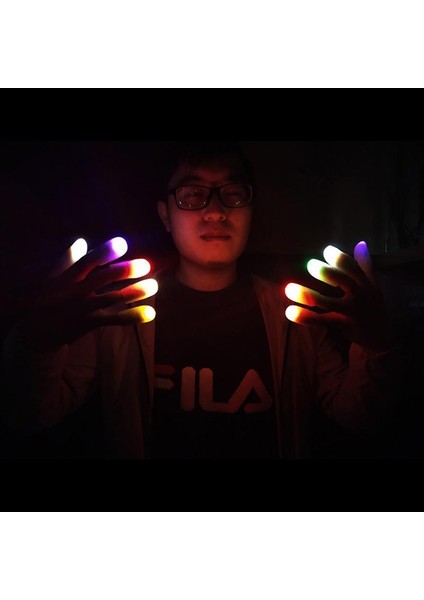 LED Işıklı Renkli Sihirli Parmak Işıklı Parmak Şaka Parmak 1 Adet