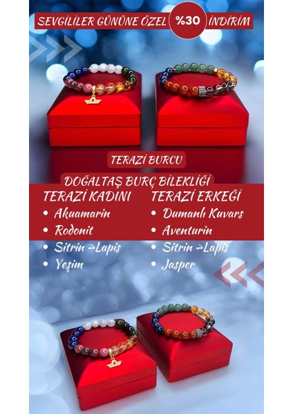 Doğal Taş Terazi Burcu Bileklik. Özel Işıklı Kutusuyla Birlikte Gönderim Sağlanacaktır. fiyatları