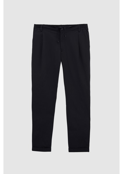 Relaxed Fit Lacivert Ince ve Hafif Rpt Jogger Pantolon