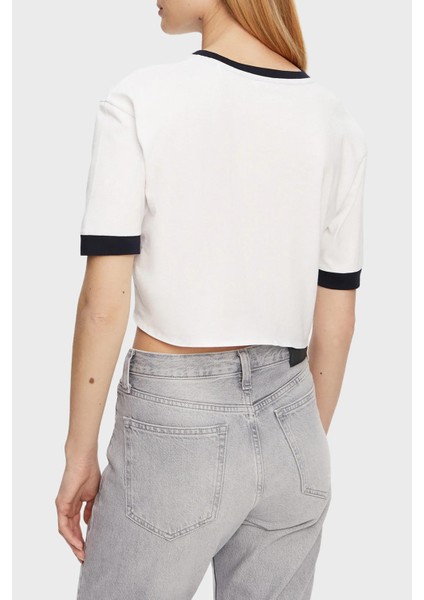 Knot Pamuklu Boxy Fit Bağlamalı Bisiklet Yaka Crop T Shirt V5GI05I3Z14 Bayan T Shirt V5GI05 I3Z14 G011