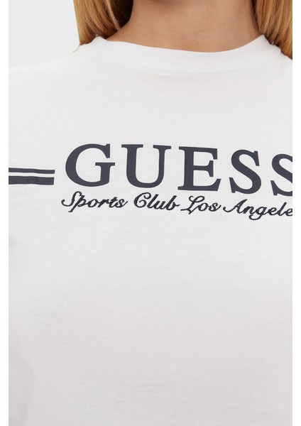 Ss Logo Baskılı Pamuklu Regular Fit Bisiklet Yaka T Shirt V5GI03I3Z14 Bayan T Shirt V5GI03 I3Z14 G011