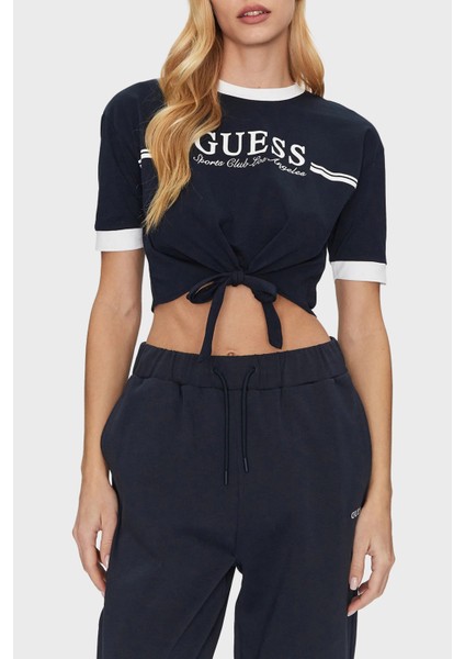 Knot Pamuklu Boxy Fit Bağlamalı Bisiklet Yaka Crop T Shirt V5GI05I3Z14 Bayan T Shirt V5GI05 I3Z14 A71W