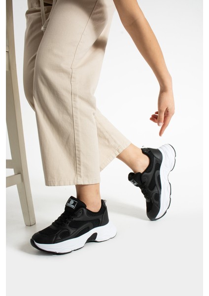 Nagen Kadın Siyah Beyaz Günlük Spor Ayakkabı