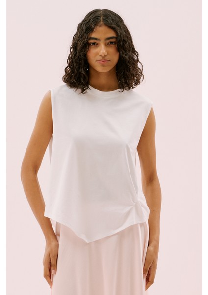 Bisiklet Yaka T-Shirt Beyaz Y2523829_002
