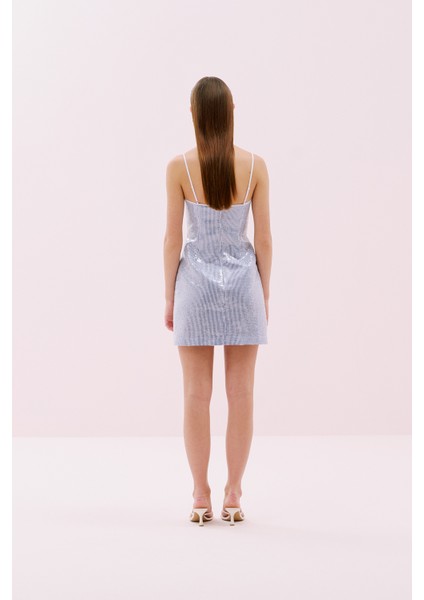 Inci Askılı Çizgili Payet Mini Elbise Standart Renk Y2511506_089 fiyatları