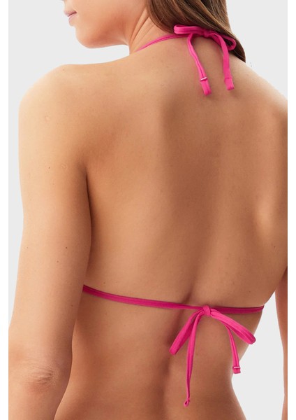 4g Rhinestone Taşlı Logolu Üçgen Bağlamalı Bikini Üstü E5GJ13MC040 Bayan Bikini Üstü E5GJ13 MC040 G4D6