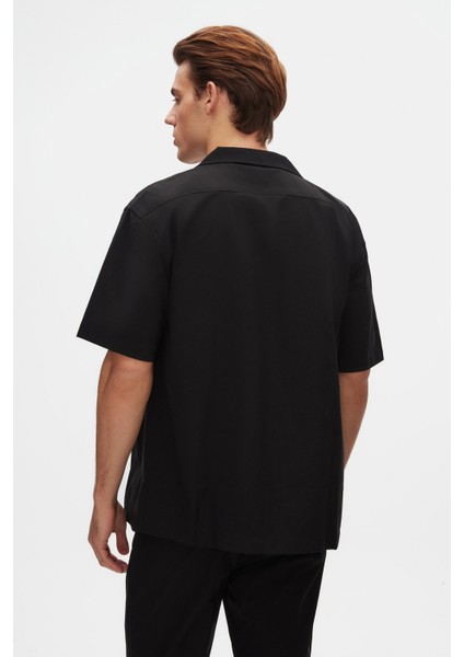 Relaxed Siyah Düz Ince ve Hafif Rpt Gömlek modelleri