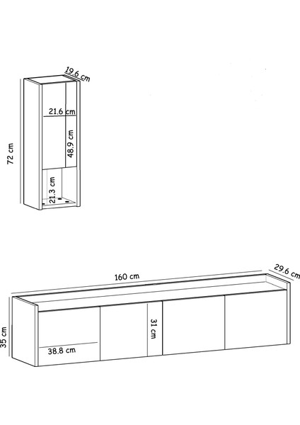 T007 Duvara Monte, Raflı Tv Ünitesi indirimleri