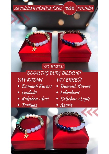 Doğal Taş Yay Burcu Bileklik. Özel Işıklı Kutusuyla Birlikte Gönderim Sağlanacaktır. fiyatları