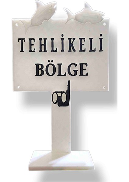 Büyük Boy Tehlikeli Bölge 15x9 cm Akvaryum Dekoru