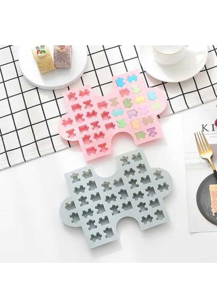 Silikon Kek Kalıp Çikolata Puzzle Şekilli Minik Kalıp