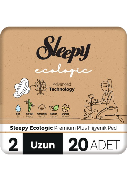 Ecologic Premium Plus Hijyenik Ped Uzun 20 Adet Ped