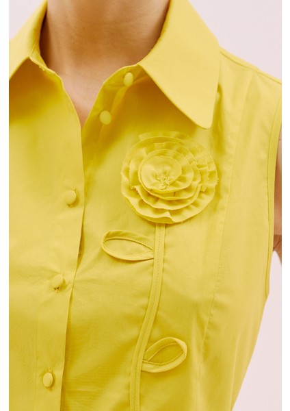 Çiçek Motifli Kolsuz Peplum Gömlek Sarı Y2513532_009 modelleri