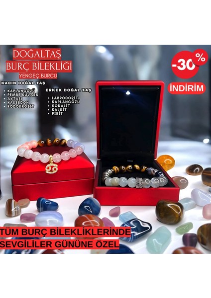Doğal Taş Yengeç Burcu Bileklik. Özel Işıklı Kutusuyla Birlikte Gönderim Sağlanacaktır. fiyatları