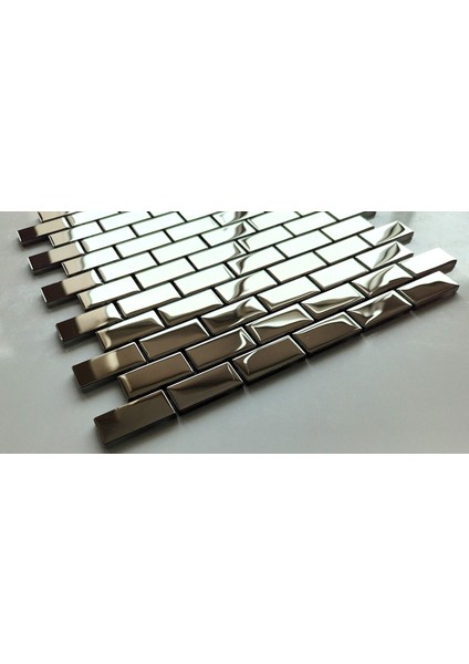 Mutfak Tezgah Arası, Iç ve Dekorasyonda Tüm Yüzeyler Için, 23X48 mm Gümüş Krom 30X30 cm. Fileli Kristal Cam Mozaik. ( 1 M2 Fiyatıdır ) modelleri