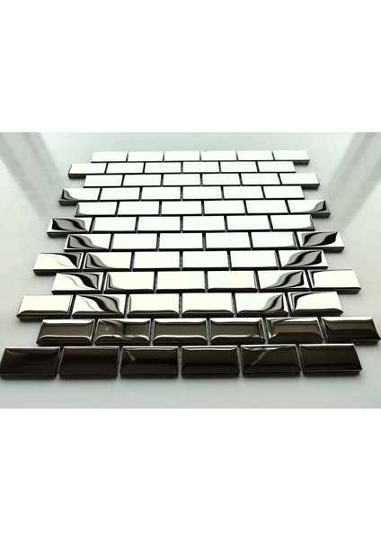 Mutfak Tezgah Arası, Iç ve Dekorasyonda Tüm Yüzeyler Için, 23X48 mm Gümüş Krom 30X30 cm. Fileli Kristal Cam Mozaik. ( 1 M2 Fiyatıdır ) indirimleri
