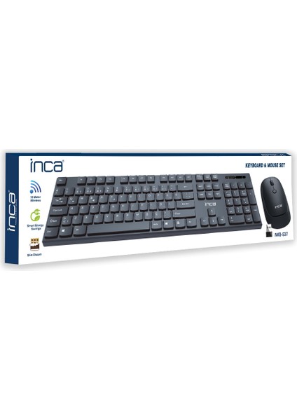 Inca IWS-537 Wireless Slim Design Soft Touch Q Keyboard&mouse Set
