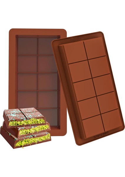 Silikon Kalıp Dubai Çikolata ve Kek Büyük Boy Tablet Dubai Çikolatası Kalıbı