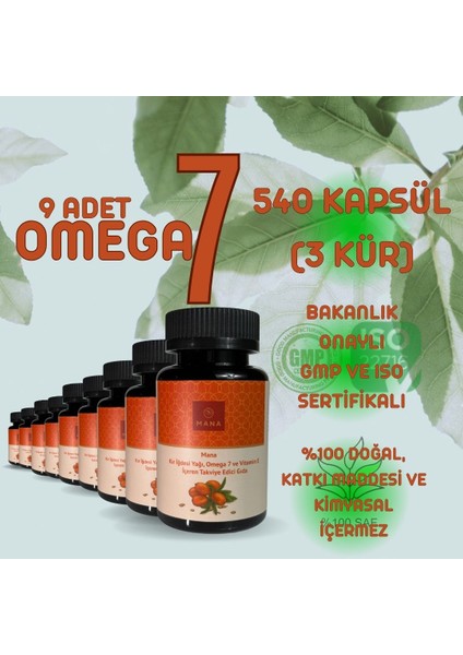 9 Adet Kır Iğdesi Omega 7 500MG 60 Kapsül