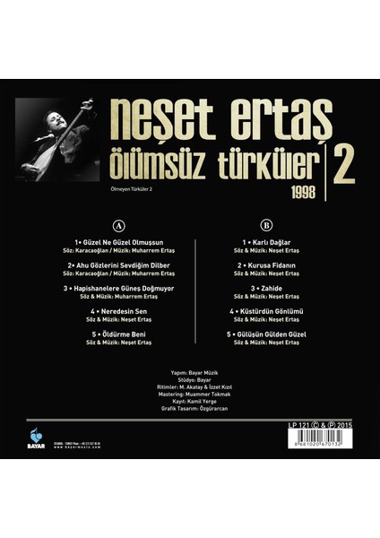 Neşet Ertaş Ölümsüz Türküler 1998 / 2 (Plak)
