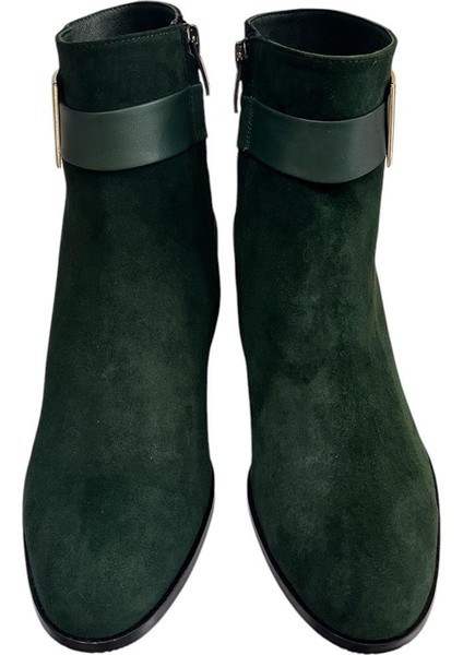 Yeşil Süet Deri Içi Sıcak Astar Bot modelleri