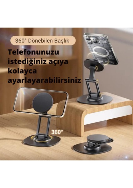 Pro Seri Açı ve Yükseklik Ayarlı Manyetik Telefon ve Tablet Tutucu Stand, Kaydırmaz Masaüstü Dönebilen Stand fiyatları