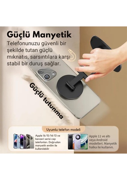 Pro Seri Açı ve Yükseklik Ayarlı Manyetik Telefon ve Tablet Tutucu Stand, Kaydırmaz Masaüstü Dönebilen Stand fırsatları