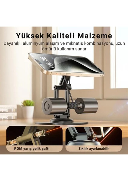 Pro Seri Açı ve Yükseklik Ayarlı Manyetik Telefon ve Tablet Tutucu Stand, Kaydırmaz Masaüstü Dönebilen Stand indirimleri