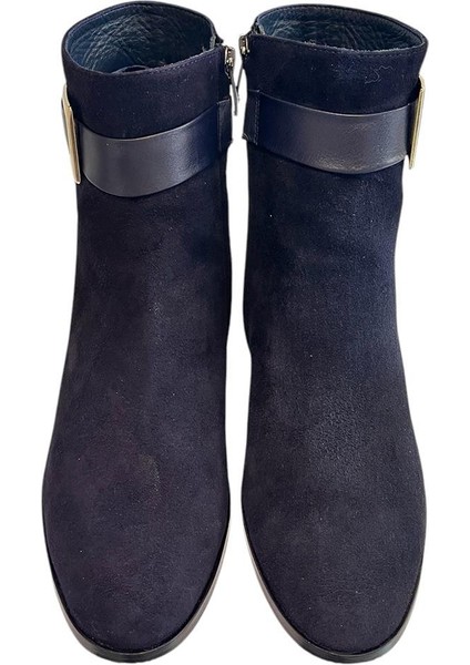 Lacivert Süet Deri Içi Sıcak Astar Bot modelleri