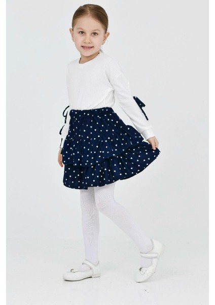 Kız Çocuk Süet Kat Kat Etekli 2'li Elbise (Süet Kat Kat ETEK+BLUZ)12184