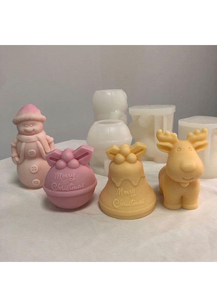 Silikon Kalıp Dekoratif Yılbaşı Noel Baba Noel Dekorasyon Mum Kalıbı 10 x 6.8 cm