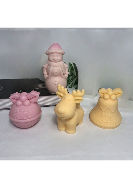 Silikon Kalıp Dekoratif Yılbaşı Noel Baba Noel Dekorasyon Mum Kalıbı 10 x 6.8 cm