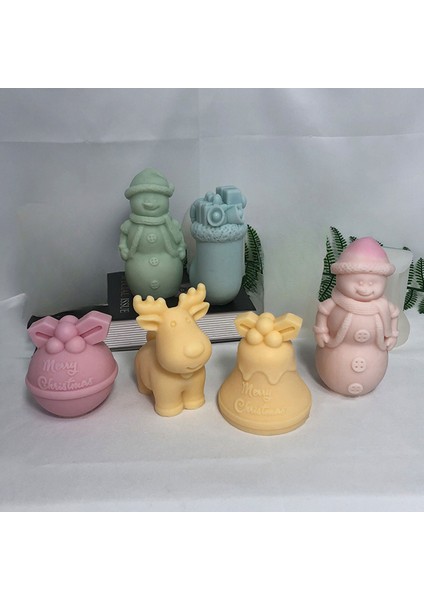 Silikon Kalıp Dekoratif Yılbaşı Noel Baba Noel Dekorasyon Mum Kalıbı 10 x 6.8 cm