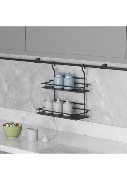 S4127A Büyük Küçük İki Raflı Baharatlık Antrasit fiyatları