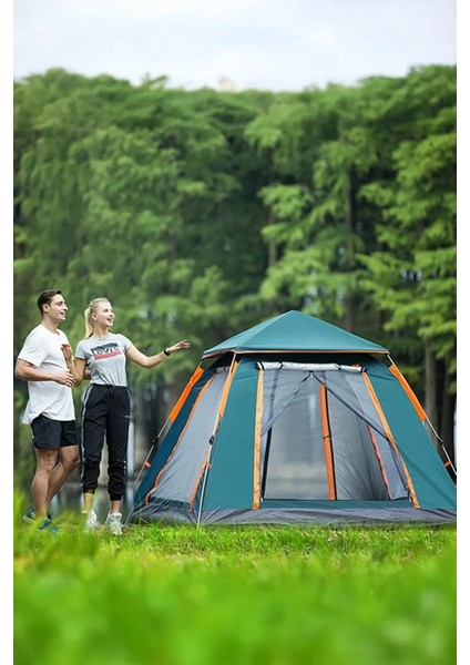 4 Kişilik Tenteli Otomatik Kamp Çadırı 215X215X145