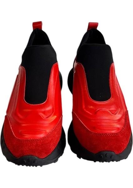Kırmızı Deri Comfort Taban Sneaker modelleri