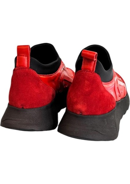 Kırmızı Deri Comfort Taban Sneaker fırsatları